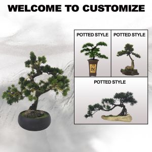 50cm Artificial Pine Trees Fake Potted Plants Bonsai For Office Decoration