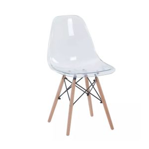 ISO9001 Eiffel Dining Side Chair PU Cushion Tulip Dining Chair Anti Aging