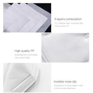 GB2626 Protective White 3D Folding 5 Ply KN95 Face Mask