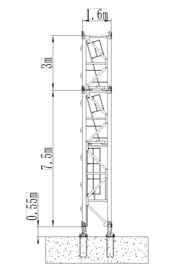 Capacity 10t Tower Crane Building Skyscraper Outrigger Foundation
