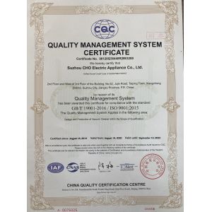Suzhou CHO Electric Appliance Co., Ltd. Certifications