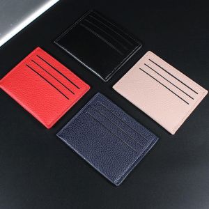 Low MOQ Mix Models Custom Logo Soft Leather Simple Pebbled Leather Credit Card