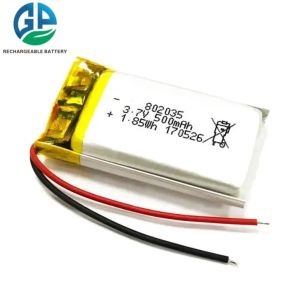 KC approved Lipo Battery 802035 3.7v 500mah Lithium Polymer Rechargeable Battery