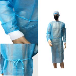 Knitted Cuff Protective Isolation Gown Waterproof Elastic Disposable