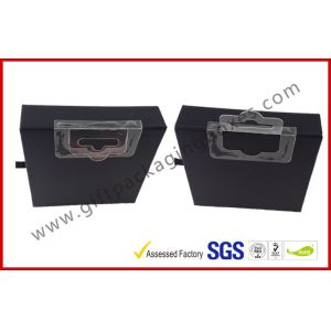 Foldable Hanger Electronics Packaging , Customized Matt Black Drawer Box