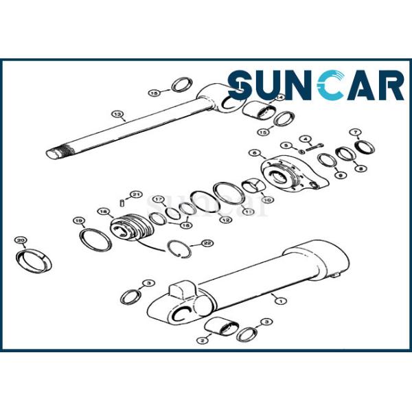 G110651 Bucket Repair Kit Wheel Loader Case 821 Cylinder Seal Replacement