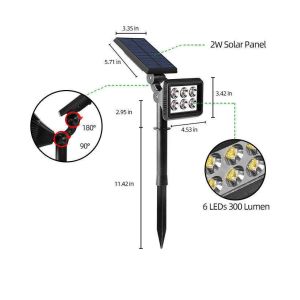 Outdoor Solar Garden Light Landscape LED Lawn Lamp with and Adjustable