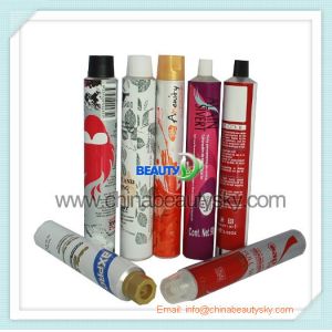 Printed Empty aluminum tubes 3C-5C printing, white enamel, different color lid