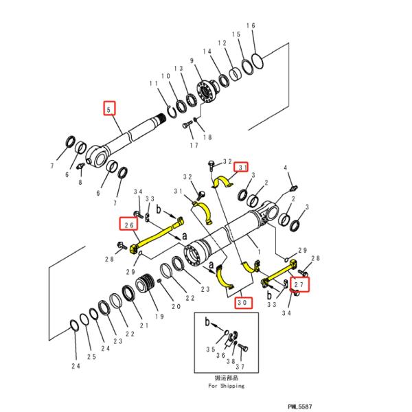 Hydraulic System Distributor Bucket Pipe for PC360 and PC300 Excavator Iron Pipe
