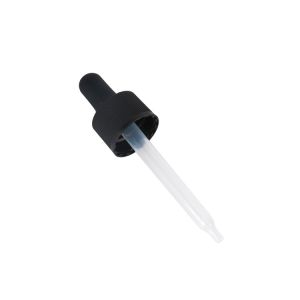 18/410 Black Matte Striped Cosmetic Dropper With Strong Suction Plastic Pipette