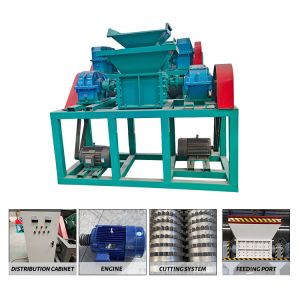 Tire Shredder Waste Tyre Recycling Machine with 300-500 kg/h Production Capacity