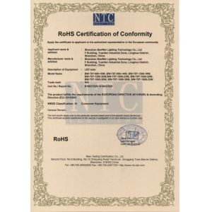 Shenzhen Benwei Lighting Technology Co., Ltd. Certifications