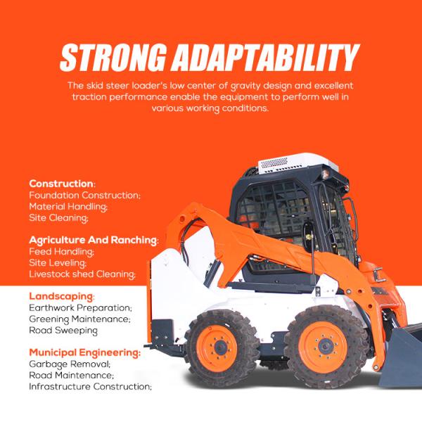 Free Shipping Powerful Crawler Equipment Mini Skid Steer Loader Cheap Wheel Loader Ce Epa Engine Compact Skid Steer Loader