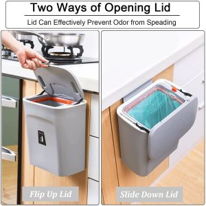 2.4 Gallon Kitchen Compost Bin for Counter Top or Under Sink Hanging Small Trash