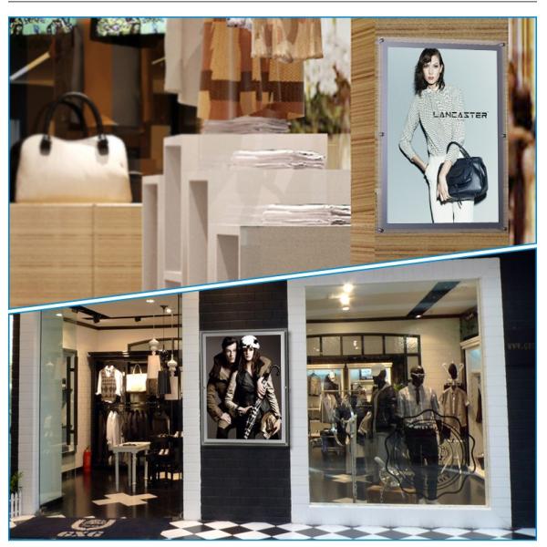 LED Light Pockets Poster Frame Light Box Illuminated Window Displays Two Sided