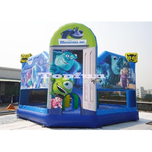 PVC Racing Car Inflatable Water Jumping Castle 5 x 5m Digital Printing With Slide