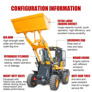 Small Front End Loader CE/EPA 1Ton 1.2t 1.5t 2t 2.5Ton Compact Multifunctionalit