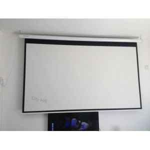 CE UL Certificate Automatic Projection Screen 133" 16:9 Digital Projector Fabric