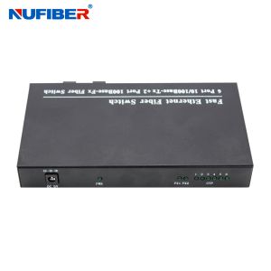 10/100M 6 port rj45+2 fiber port with single fiber SC 1310nm/1550nm 20km optical