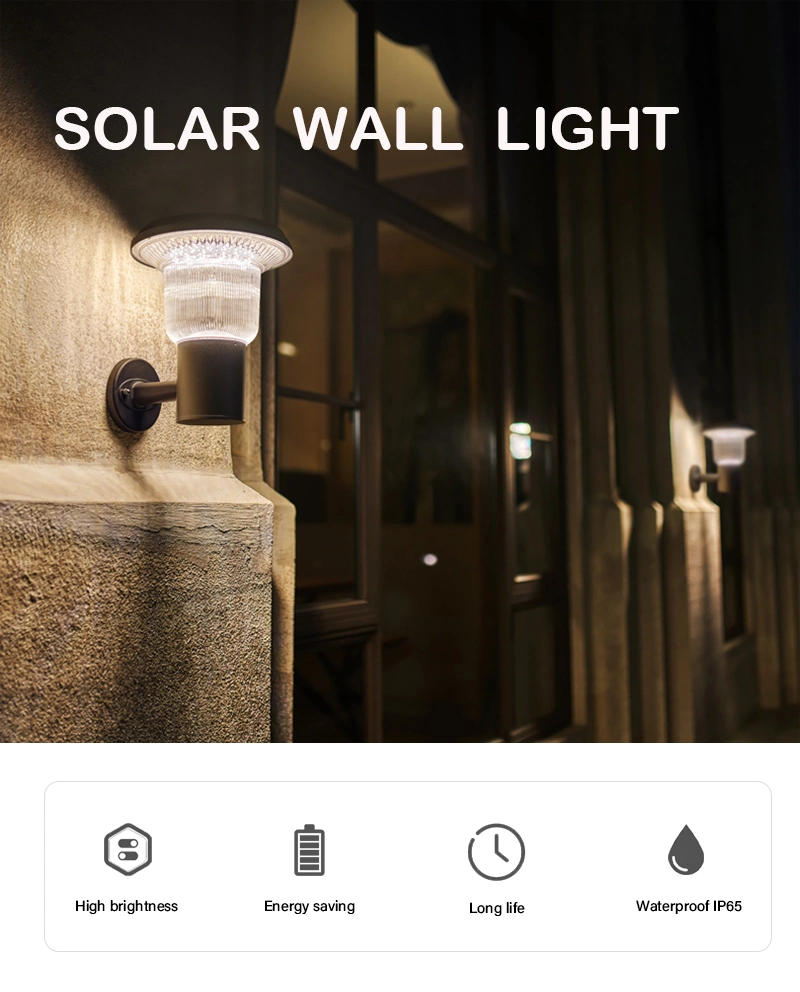 Outdoor IP65 8AH Solar Wall Light Waterproof 3000K With CE RoHS