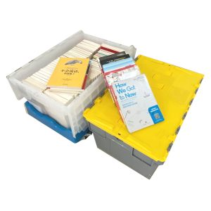 Wholesale 46L Recyclable Moving Boxes Stackable Crate for Warehouse Storage Needs from china suppliers