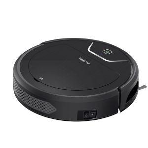 Wet / Dry Floor Robot Vacuum Cleaner Black With Intelligent APP Remote Control