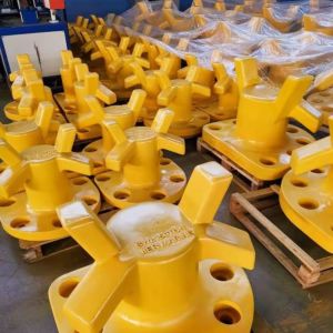 125T Horn Type Ductile Iron Dock Bollards Jetty Bollards Polished Mooring