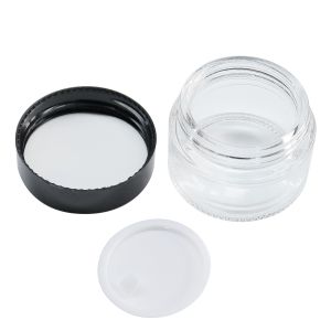 10g,20g,30g,50g,transparent Glass Eye and Face Cream Jars With Black Lids