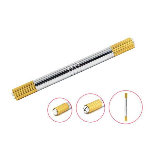 Stainless Steel 2 Heads Microblading Tools For 3D Eyebrow Embroidery 12.5cm Length