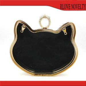 China New Style Gold Color Cat Shape Metal Clasp Purse Frame Box Clutch Bag