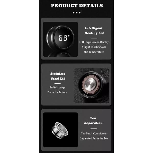 350/500ML Stainless Steel Smart Water Bottle with LED Temperature Display