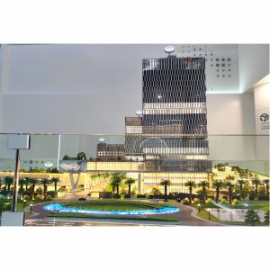 Modern Office Architectural Scale Model 1:150 Integrated Green Spaces
