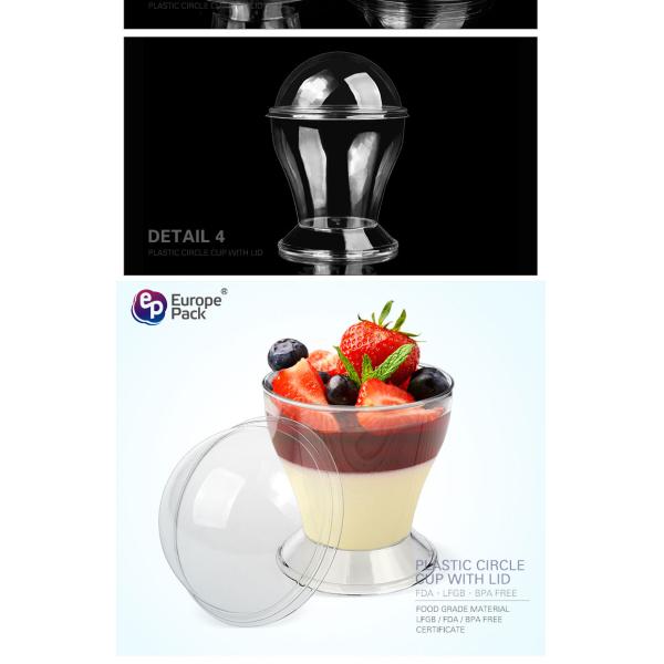 150ml disposable clear plastic cups with dome lids for cold beverage