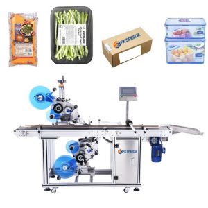 Wholesale Wood Packaging Double Sticker Auto Butter Bag Labeling Machine with Top and Bottom from china suppliers