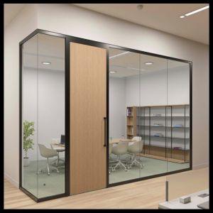 Demountable Clear Glazed Glass Partition Wall For Office 12mm