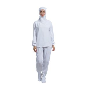 Cleanroom ESD Underwear Hooded 10e6-10e9 Ohm Polyester Pongee