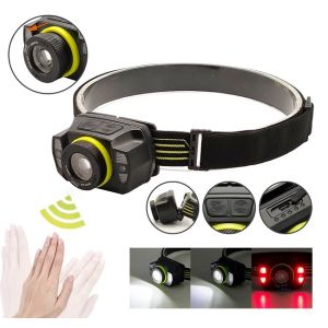 3W Rechargeable LED COB Headlamp With Gesture Wave Sensor LED Focus Adjustable