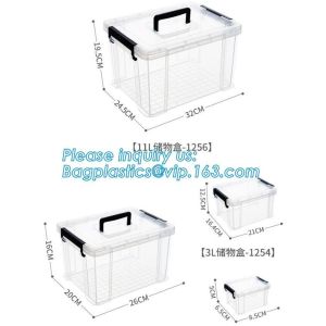 Customized Clear Household Large Storage Boxes With Lids, household large clear
