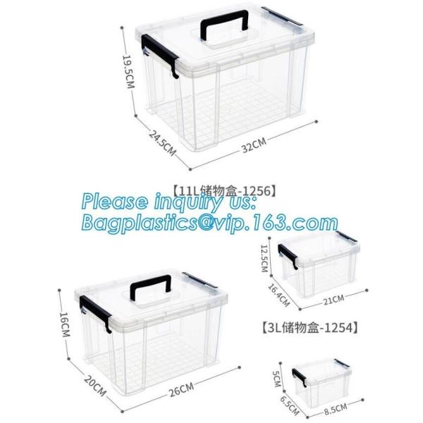Customized Clear Household Large Storage Boxes With Lids, household large clear