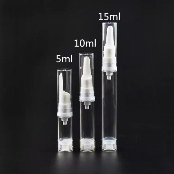 Empty Airless Skincare Cosmetic Pump Bottle For Eye Cream Serum Emulsion 10ml 15ml