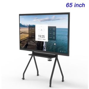 Classroom 65 Inch Interactive LCD Touch Screen OEM 60Hz Lcd Teaching Board Dual