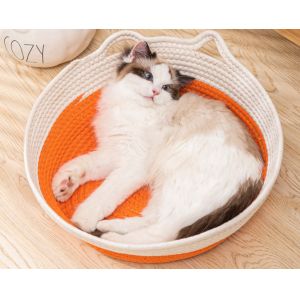 Macrame Cat Basket Bed Swinging Cat Hammock With Double Handle