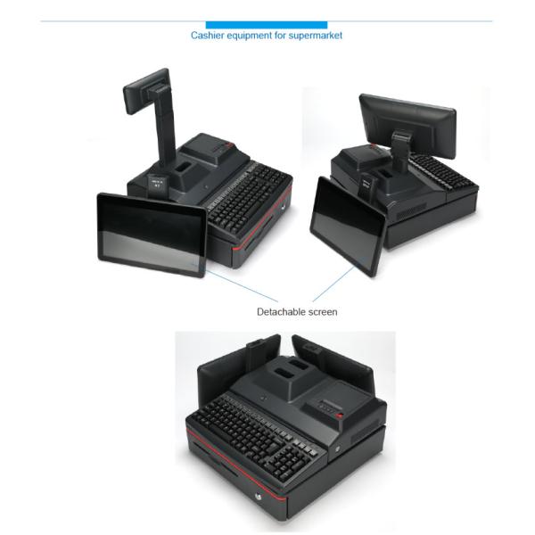 Supermarket Cash Register Equipment with Not Touch Screen Type Black Color