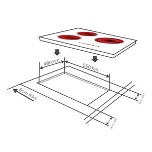 6600w 24 Inch Built In 3 Burner Ceramic Cooktop
