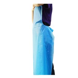 Antibacterial Plastic Aprons On A Roll , Sleeveless Blue Disposable Aprons