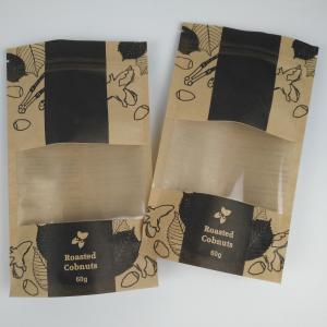 Wholesale Recycle Stand Up Pouch Food Grade Zip Lock Heat Seal Printed Biodegradable Custom Food Kraft Paper Bag With Clear Window from china suppliers