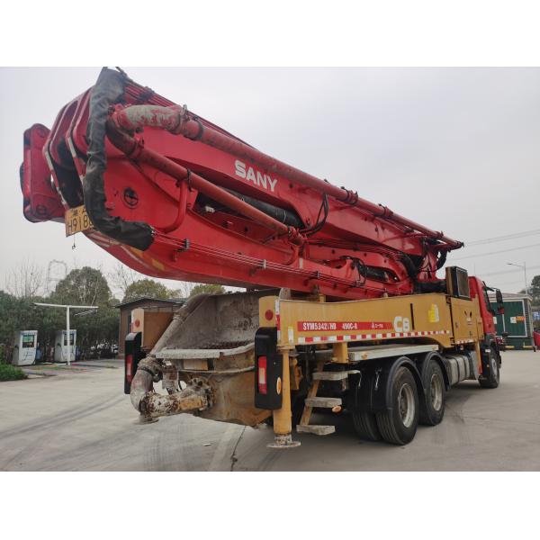 2020 Sany Original 49meter red used concrete pump with Volvo Chassis
