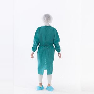 Disposable PP Polyethylene Disposable Isolation Gown with Knitted Cuff and Waist