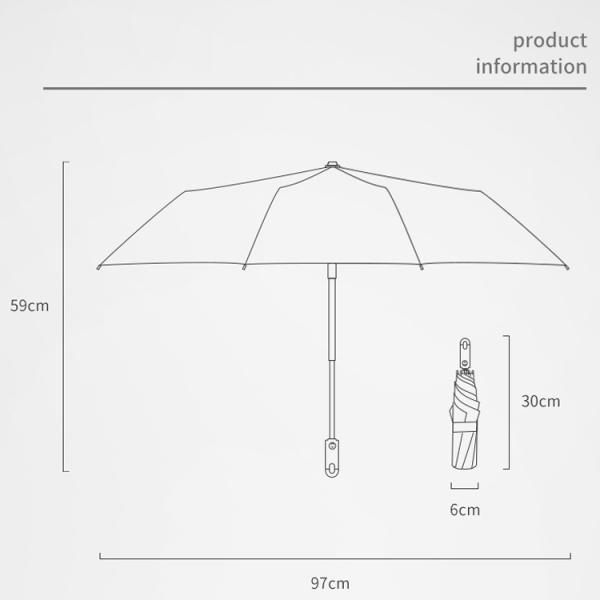 Fully-automatic Sunny and Rain Umbrella with Solid Color Lock Handle Three Fold Design Style