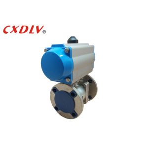 Flange Industrial Pneumatic Actuated Ball Valve SS Water Control Valve WCB